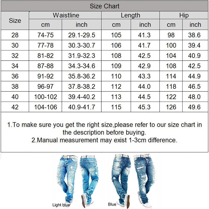 Hemiks Men&#39;s Ripped Skinny Distressed Destroyed Slim Fit Stretch Biker Jeans Pants With Holes Men Casual Pants