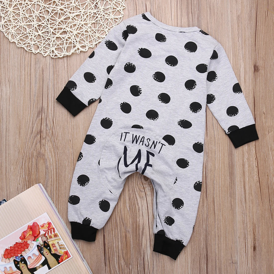 Newborn Baby Girl Rompers Jumpsuit Long Sleeve Polka Dot Lovely Cute Fashion Clothes Outfit 0-24M