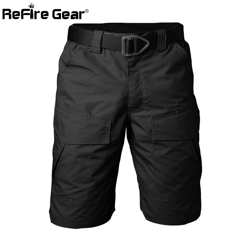 Summer Militar Waterproof Tactical Cargo Shorts Men Camouflage Army Military Short Male Pockets Cotton Rip-stop Casual Shorts