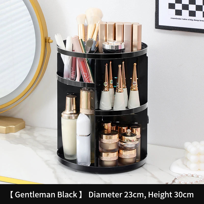 360 Degree Rotating Makeup Storage Box Rotating Layer Transparent Desktop Organizer Home Dresser Perfume Skin Care Shelf