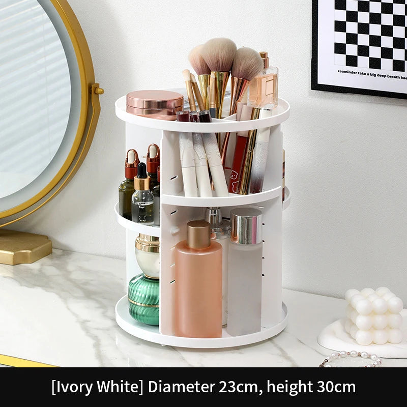 360 Degree Rotating Makeup Storage Box Rotating Layer Transparent Desktop Organizer Home Dresser Perfume Skin Care Shelf